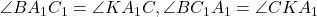 \angle BA_1C_1=\angle KA_1C, \angle BC_1A_1=\angle CKA_1