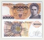 Мария Склодовская-Кюри. Польша. 20 000 злотых (1989)